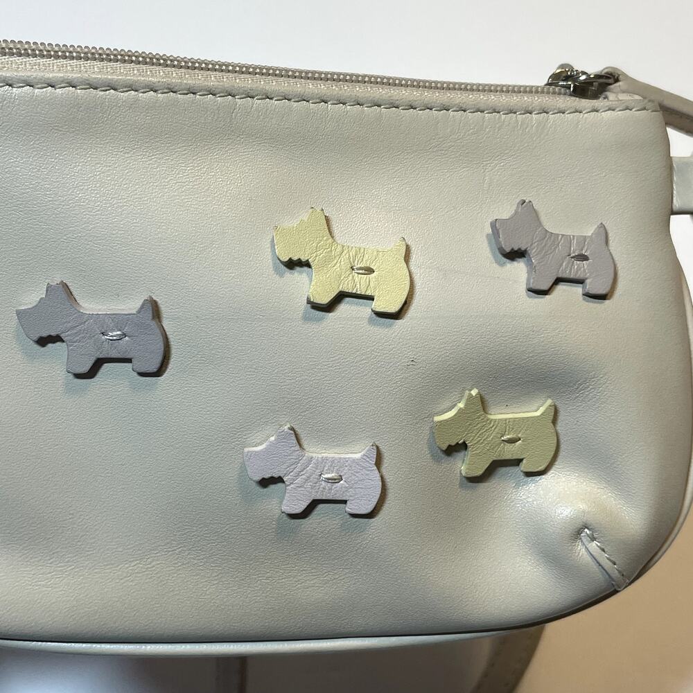 Radley London Cream Leather Wristlet Mini Bag Vintage Y2K Dog Classic - Picture 8 of 14